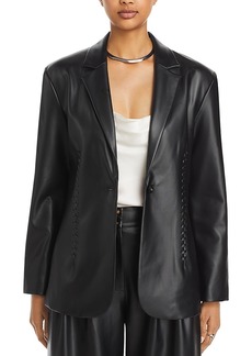 French Connection Crolenda Faux Leather Whipstitch Blazer