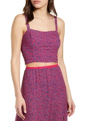 French Connection Crop Tank Top in Verona Raspberry Sorbet Multi at Nordstrom