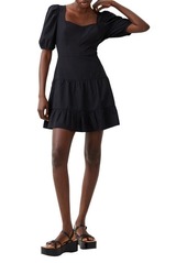 French Connection Cutout Back Puff Sleeve Minidress