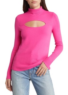 French Connection Cutout Turtleneck Sweater in Prosecco Pink at Nordstrom