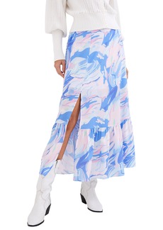 French Connection Dalla Hallie Printed Maxi Skirt in 40-Baja Blue at Nordstrom Rack
