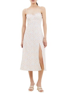 French Connection Echo Ruffle Slipdress in Summer White Camill at Nordstrom Rack