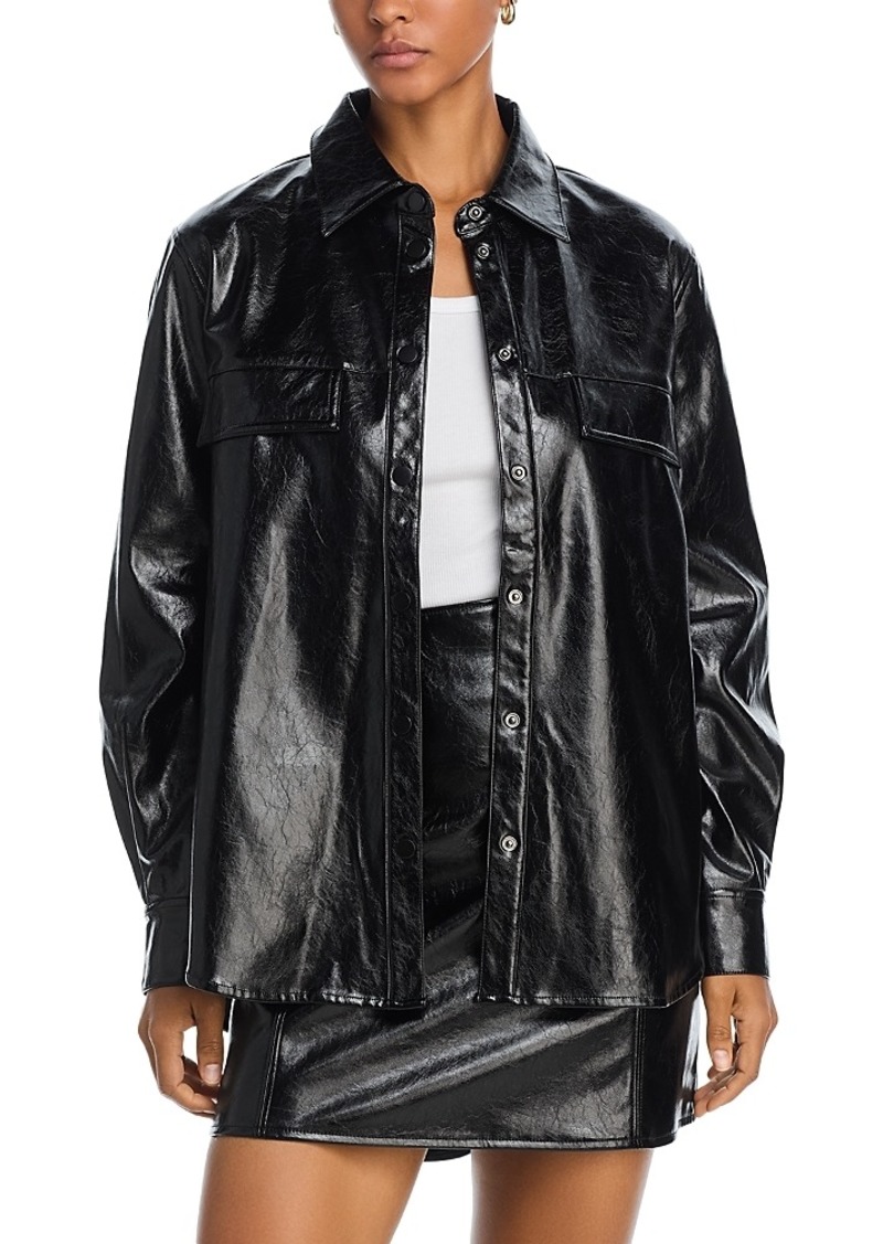 French Connection Emmett Faux Leather Shirt