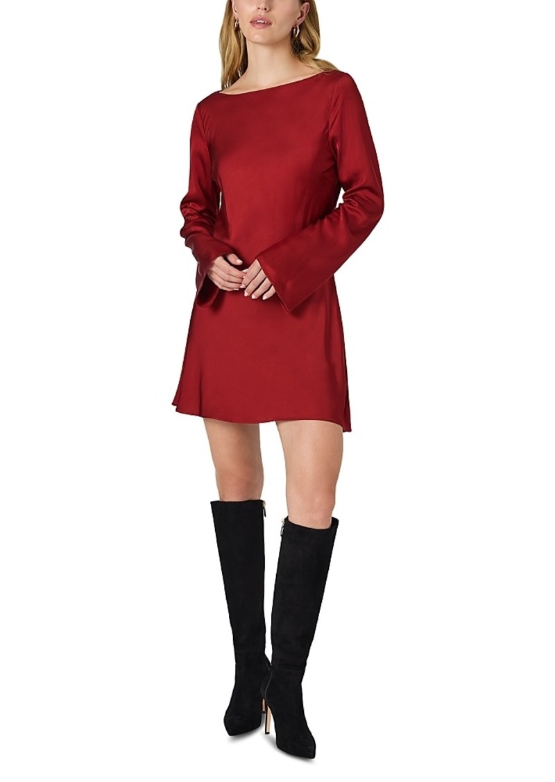 French Connection Ennis Satin Bell Sleeve Mini Dress