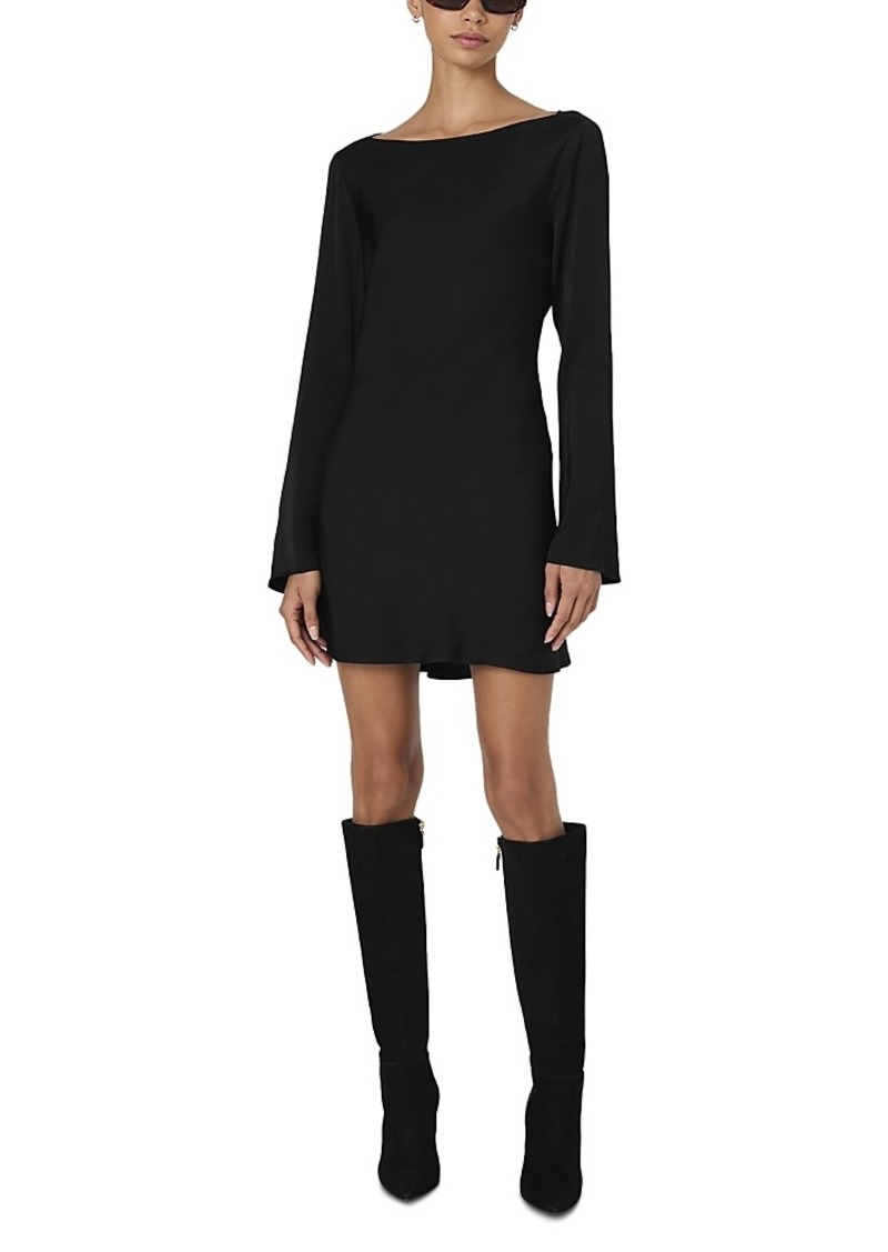 French Connection Ennis Satin Bell Sleeve Mini Dress