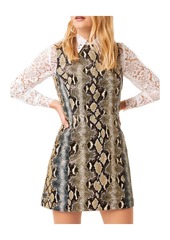 French Connection Faux-Leather & Lace Dress