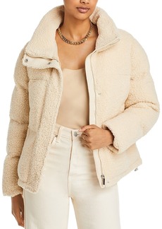 French Connection Faux Shearling Puffer Jacket