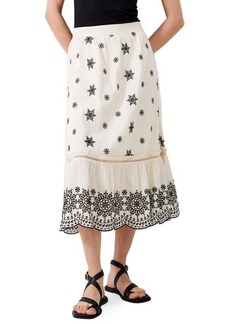 French Connection Felicity Eyelet Embroidered Cotton Skirt