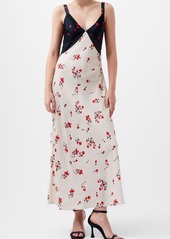 French Connection Floramour Ennis Mixed Print Satin Midi Slipdress