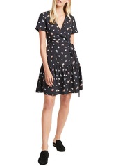 French Connection Frida Arimose Crepe Faux Wrap Dress in Utility Blue Multi at Nordstrom