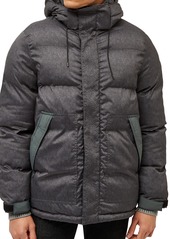 French Connection Grain Panelled Puffer Jacket in Urban Green Grey at Nordstrom