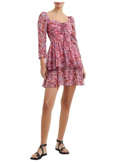 French Connection Hallie Ruffle Long Sleeve Minidress in 60-Sea Pink at Nordstrom Rack