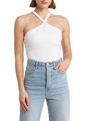 French Connection Halter Neck Jersey Top in Summer White at Nordstrom Rack