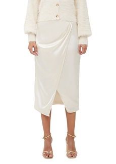 French Connection Inu Satin Midi Wrap Skirt