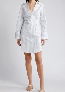 French Connection Isabelle Stripe Long Sleeve Stretch Poplin Shirtdress