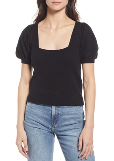 French Connection Jaida Ribbed Square Neck Sweater in Black at Nordstrom Rack