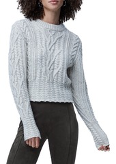 French Connection Joetta Cable Knit Sweater in Dove Grey Mel at Nordstrom