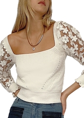 French Connection Juliet Mozart Lace Sleeve Sweater
