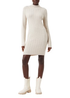 French Connection Katrin Long Sleeve Cable Knit Sweater Dress in Light Oatmeal Mel at Nordstrom Rack