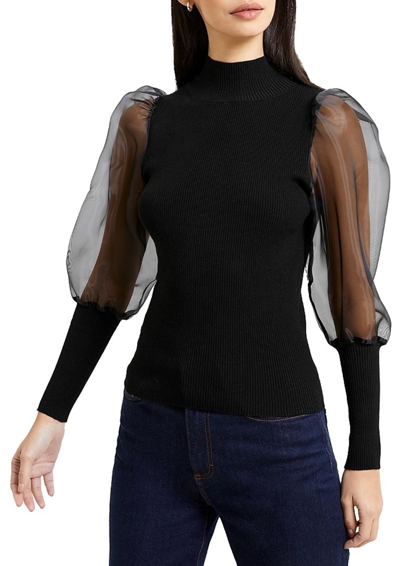 French Connection Krista Organza Sleeve Knit Top