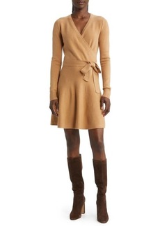 French Connection Long Sleeve Faux Wrap Sweater Dress