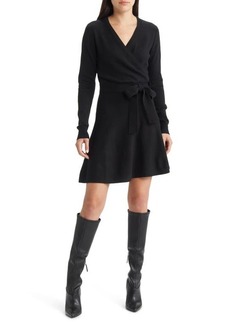 French Connection Long Sleeve Faux Wrap Sweater Dress