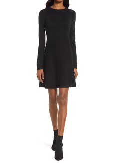 French Connection Long Sleeve Minidress in Black at Nordstrom Rack
