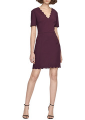 French Connection Lula Scallop Detail Minidress in Biker Berry at Nordstrom
