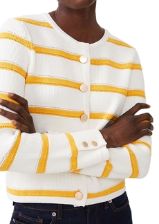 French Connection Marloe Stripe Crewneck Cropped Cardigan