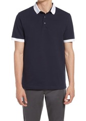 French Connection Men's Ampthill Tipped Polo Shirt in Marine/White at Nordstrom