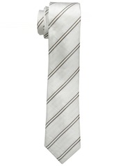 French Connection Men's Ezra Weave and Stripe Silk Tie  O/S