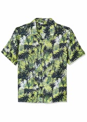 French Connection Men's Long Sleeve Printed Regular Fit Button Down Shirt  S