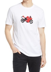 French Connection Men's Pixel Motorbike Embroidered T-Shirt