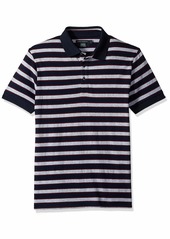 French Connection Men's Short Sleeve Stripe Cotton Polo Shirt  L