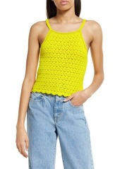 French Connection Nora Crochet Sleeveless Top in Blazing Yellow at Nordstrom