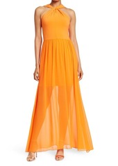 French Connection Panthea Sleeveless Jersey Gown in Sunshine Orange at Nordstrom