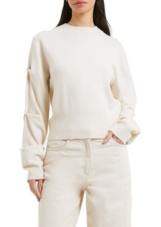 French Connection Pearly Sleeve Crewneck Sweater