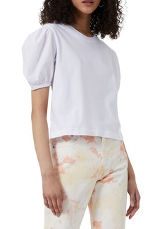 French Connection Perinne Puff Sleeve Organic Cotton Jersey Top in Linen White at Nordstrom