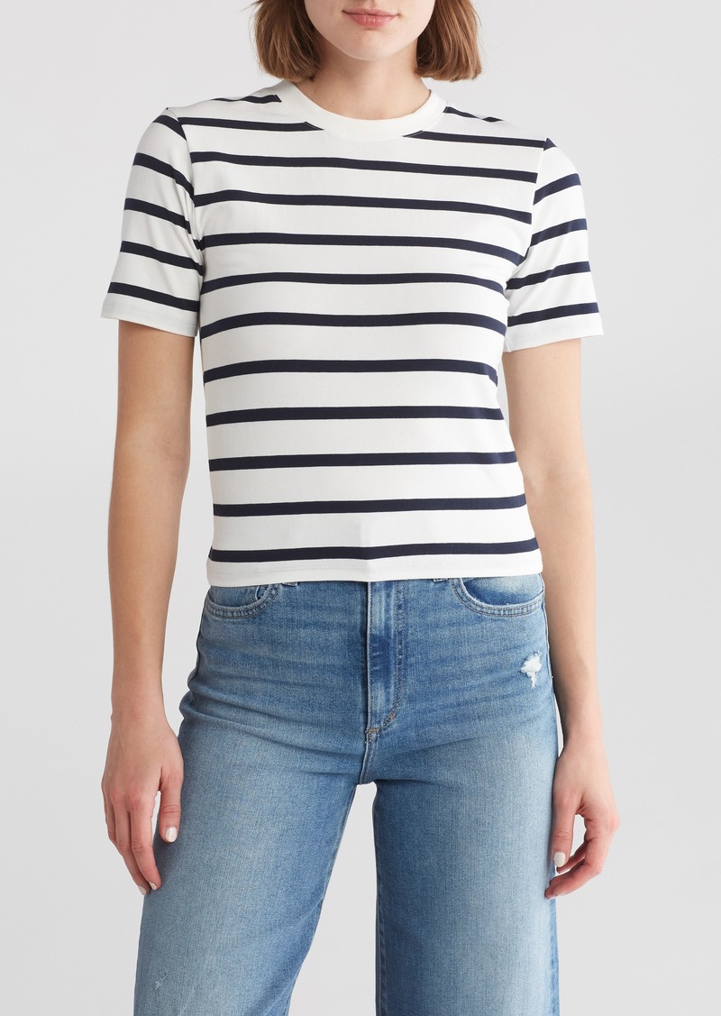French Connection Rallie Stripe Crew Tee in Summer White-Marine Stripe at Nordstrom Rack