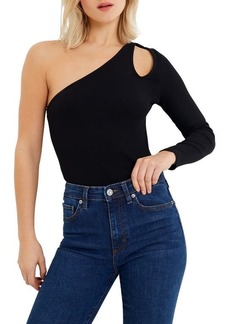French Connection Rassia Sheryle Stretch Cotton Asymmetric One-Shoulder Top