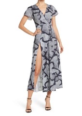 French Connection Remy Wrap Dress in Utility Blue/sum Wht at Nordstrom