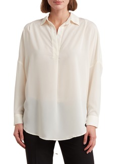 French Connection Rhodes Crepe Popover Shirt in Classic Cream at Nordstrom Rack