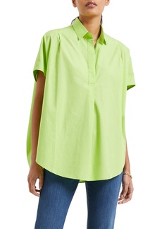 French Connection Rhodes Popover Poplin Shirt in Sharp Green at Nordstrom Rack