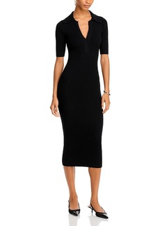 French Connection Ribbed Knit Midi Dress