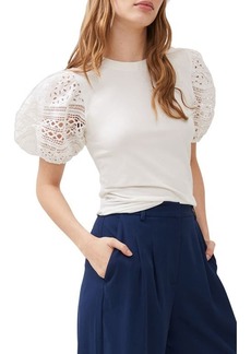 French Connection Rosana Mix Media Puff Sleeve T-Shirt