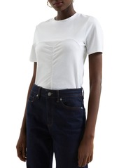 French Connection Rosana Stretch Cotton T-Shirt in 10-Linen White at Nordstrom Rack