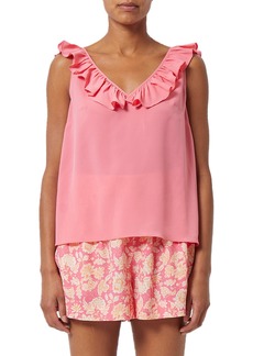 French Connection Ruffle Crepe Tank in 60-Camellia Rose at Nordstrom Rack