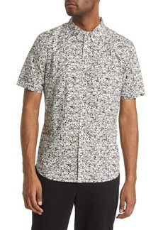 French Connection Short Sleeve Cotton Button-Down Shirt in Classic Cream at Nordstrom