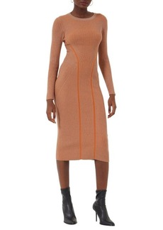 French Connection Simona Ribbed Long Sleeve Sweater Dress