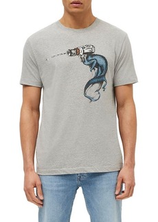French Connection Surrealism Chameleon Cotton Graphic Tee in 01-Light Grey Melange at Nordstrom